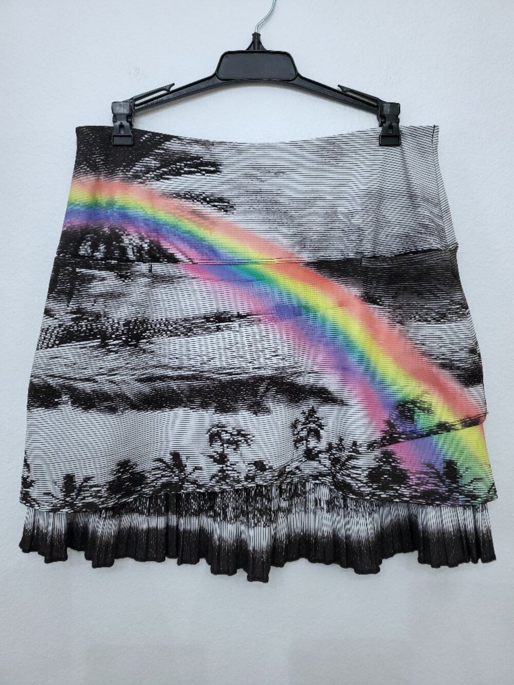 Lucky In Love Tropical Rainbow Layered Pleated Tennis Pickleball Skirt Medium